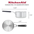 thumbnail image 2 of Cacerola KitchenAid de acero inoxidable cepillado de 1 litro con caños, 2 of 9