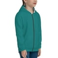 thumbnail image 5 of Kdxio Teal Pattern Kids Boys Girls Zip Up Hoodie 3D Printed Hooded Sweatshirt Hoody Coat with Pocket 7-12 Y-Medium, 5 of 6