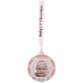 thumbnail image 2 of Northlight Baby's First Christmas Photo Ornament with European Crystals - 3" - Silver and Pink, 2 of 5