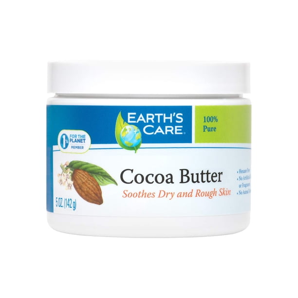 Manteca de cacao Earth's Care - Manteca de cacao natural cruda pura para cabello corporal y proyectos de bricolaje 5 OZ