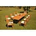 thumbnail image 4 of Grade-A Teak Dining Set: 10 Seater 11 Pc: 118 Mas Rectangle Table And 10 Maldives Chairs (2 Arm & 8 Armless Chairs) Outdoor WholesaleTeak #51ML2511, 4 of 6