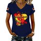 thumbnail image 1 of Women's Germany Football Graphic T-Shirt, V-Neck Casual Letter Print T-Shirt, Fashion Short Sleeve Graphic Tee, Summer Daily Lightweight Tops for Soccer Tournament 2026 Navy Size: 2XL, 1 of 4