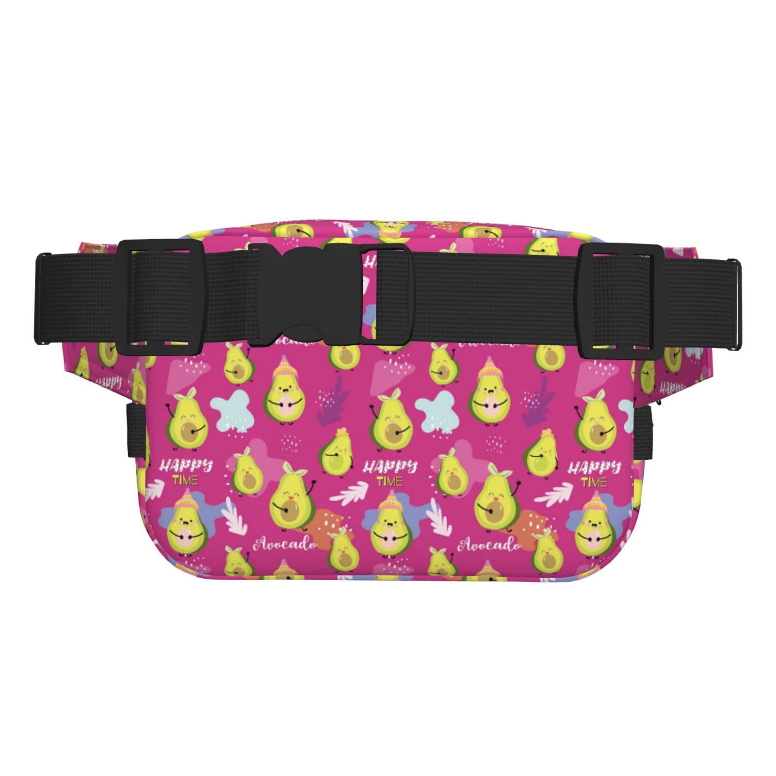 Picia Green Avocado Print Square Double-Layer Waist Bag Mini Adjustable Waist Belt Bag Exercise Running Travel Hiking