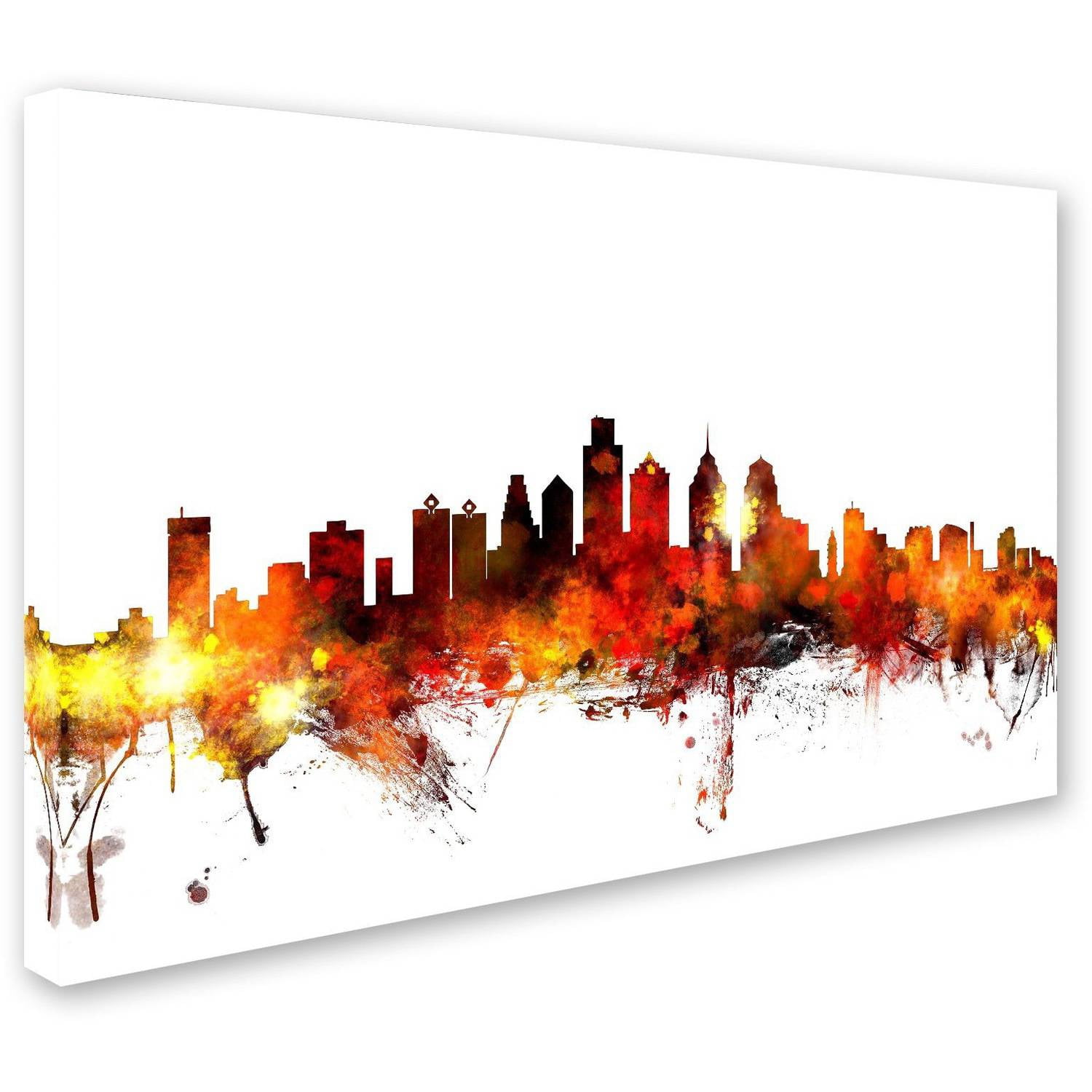 Trademark Fine Art "Philadelphia Pennsylvania Skyline III" Canvas Art by Michael Tompsett