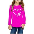 thumbnail image 2 of MeetoTime Girls Long Sleeve Tops Spring Fall Crewneck Heart Printed Dressy Tunic Tops Children's Pullover Undershirt, 2 of 5