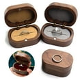 thumbnail image 2 of Yesbay Jewelry Box Exquisite Smooth Surface Sturdy Portable Soft Lining Wood Wedding Ring Storage Box Home Supply, 2 of 8