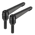 thumbnail image 5 of Uxcell M10 x 30mm Metric Adjustable Clamping Lever Handle with Stud Black 2 Pack, 5 of 5