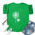 thumbnail image 5 of Summer Casual T Shirts for Women Dandelion Print Breathable Tee Crewneck Short Sleeve Ladies Top Green XL, 5 of 5