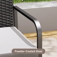 thumbnail image 6 of 4 Pieces Patio Furniture Set, Wicker Outdoor Conversation Set with Coffee Table, Patio Chairs Set for Yard, Garden, Poolside, Gray Cushions, 6 of 10