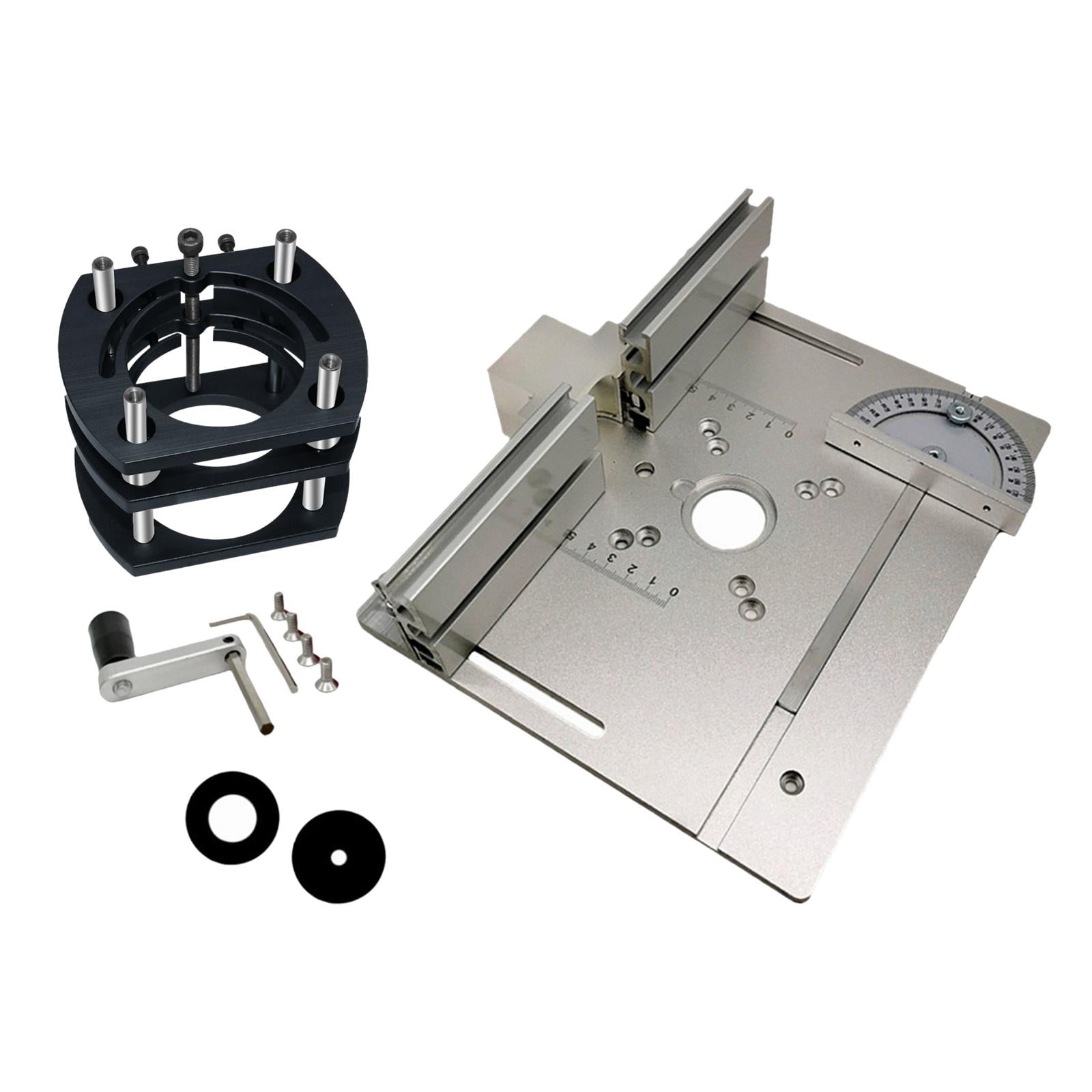 Router Lift and Plate Set Fit 64-66mm Trimming Machine Woodworking DIY for Wood Router Working Benches Durable Plate