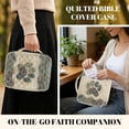 thumbnail image 5 of Xixirimido Dog Paw Boho Mandala Print Quilted Bible Cover Case for Women Men Large Carrying Bag Book Tote Bags with Handle & Bookmarks Bible Study Supplies Christian Gifts, 5 of 7