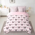 thumbnail image 2 of Manfei Gothic Halloween Bat Twin Bedding Sets 7-Piece for Kid, Kawaii Cartoon Bow Bedding Comforter Set, Pink Buffalo Plaid Reversible Sheet Sets, Ultra Soft Home Decor, 2 of 7
