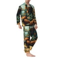 thumbnail image 2 of Fotbe Forest Meditating Gorilla Pattern Long Sleeve Pajama Set for Men,Sleepwear Set,2-piece Loungewear Set,Soft PJs Comfy Nightwear with Pockets-, 2 of 7