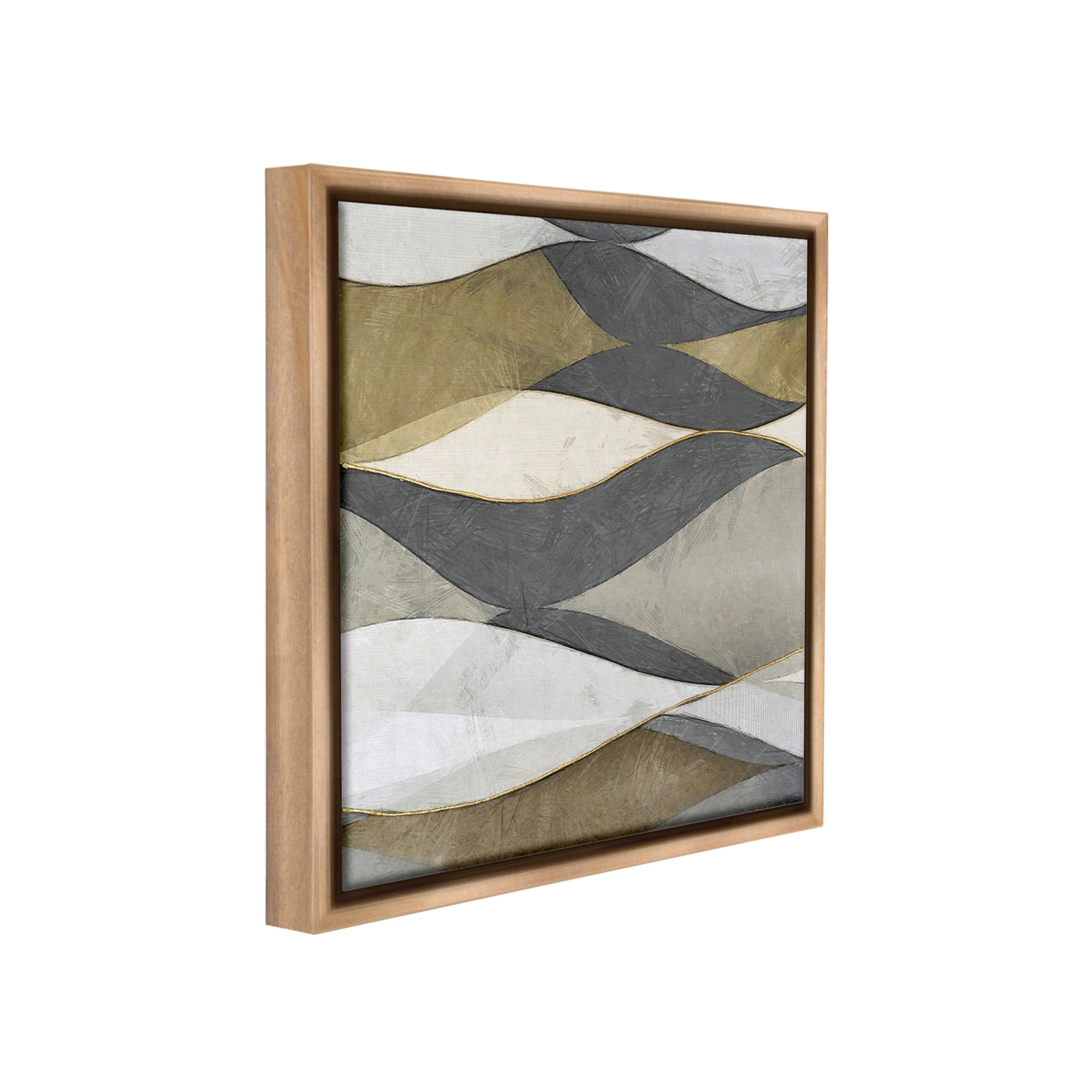 Stupell Industries Southwestern Striped Abstract Abstract Painting Brown Floater Framed Canvas Art Print Wall Art, 18 x 18