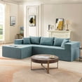 thumbnail image 6 of L-Shape Sectional Sofa, Modular Sectional Sofa Set  with Pillows, 3 Seater Minimalist Style Free Combination Couch for Office, Apartment, Living Room, 6 of 9