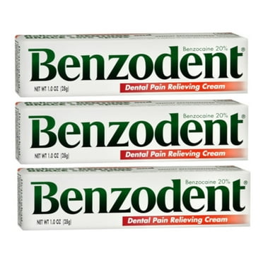 Benzodent Dental Pain Relieving Cream 1oz - 3 Pack