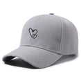 thumbnail image 4 of GIJNRIUIUA Womens Baseball Caps Under $5 2026 Summer Sales Double Heart Sketch Embroidery Baseball Cap Curved Brim Dad Hat Adjustable Strap Back Sun Hat Casual Outdoor Light Ashy Berets One Size, 4 of 4
