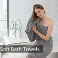 thumbnail image 2 of 3-Pack Large Cotton Bath Towel Set - Red Striped Design, 1 Bath Sheet (140cm x 70cm) Each, Generic Brand Bath Linens, Non-Embroidered, Single Size per Package, Packaged for Convenient Storage, 2 of 6