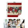 thumbnail image 5 of Red Christmas Cloth Napkins Washable Set of 1, Xmas Botanical Poinsettia Blue Balls Reusable Dinner Table Napkins Cloth Bulk for Weddings Kitchen Restaurants Hotel Events Parties 20 x 20 Inch, 5 of 9