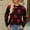 Black, variant on Women's Printed Pullover Casual Long Sleeve Round Neck Sweater Top For Cool Weather