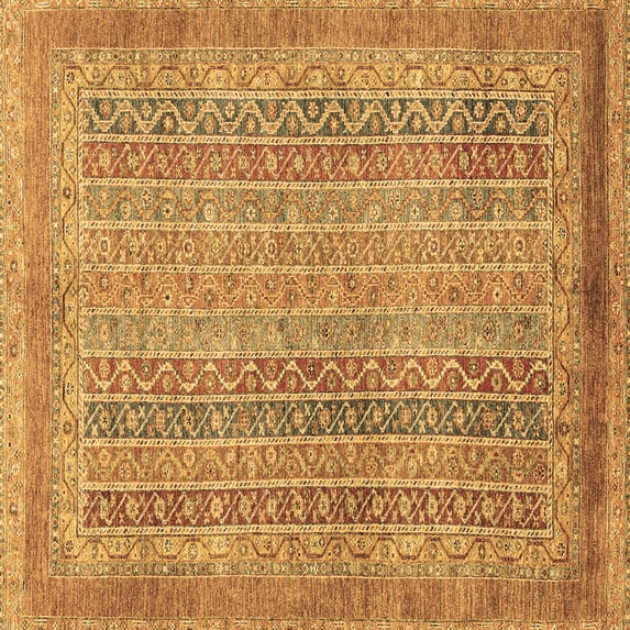 Ahgly Company Indoor Square Abstract Brown Modern Area Rugs, 5' Square