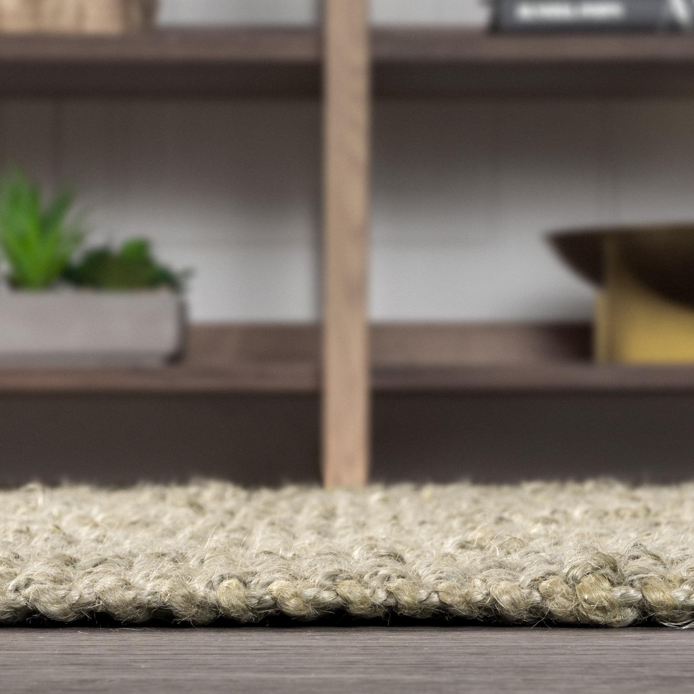 JONATHAN Y NATURAL FIBER 2 x 18 Runner Rug, Pata Hand Woven Chunky Jute - Gray, NRF102C-218