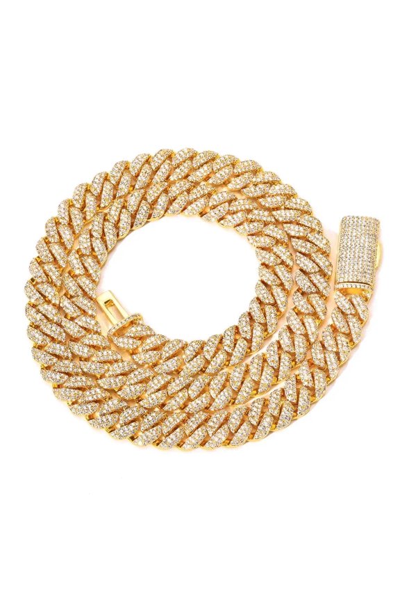CARTIX Custom 10MM Triple Row Iced Cuban Chain Personalized Hip Hop Jewelry for Men and Women