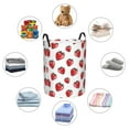 thumbnail image 3 of Lsque Hand Drawn Strawberry pattern Laundry Hamper Basket, Tall Woven Rope Hamper Basket for Clothes, Lightweight Storage Basket, Collapsible Waterproof-Medium, 3 of 8