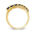 thumbnail image 2 of Auriga Fine Jewelry 14K Yellow Gold w/Rhodium Created Sapphire and Natural Diamond Ring for Women Size 7, 2 of 6