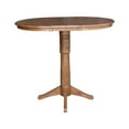 thumbnail image 5 of 36" Solid Wood Round Top Pedestal Table with 12" Leaf in Oak- 42.1" H, 5 of 11