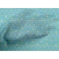 thumbnail image 4 of oneOone Tissu Popeline de Coton Turquoise Bleu Rayé & Triangle Géométrique Matériel de Robe Tissu Imprimé Tissu au Mètre 42 Pouces de Large, 4 of 4
