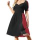 thumbnail image 1 of Vestido de manga corta de color negro para mujer, tendencia de ropa de verano 2025, vestido de mujer 2025, 1 of 7