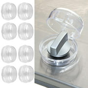 Angle View: EEEkit Clear Stove Knob Cover, 8/4packs Safety Children Kitchen Stove Gas Knob Covers, Easy Installation, Heat-resistant and Durable, Child Proof