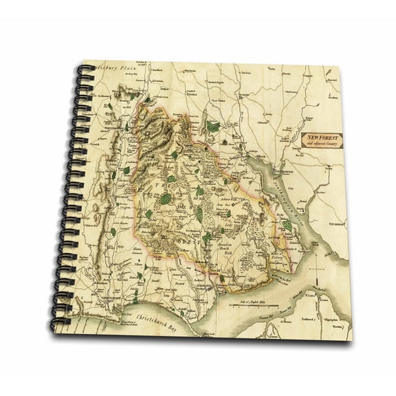 3dRose, Ancient Fantasy Map, Drawing Book 8 x 8 inch