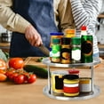 thumbnail image 4 of Clearance 2 Tier Lazy Turntable Lazy Organizer Use For A Organizer Or Kitchen Cabinet Organizers Stain for Home & Kitchen Silver, 4 of 7