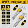 thumbnail image 2 of DARK DUCK 22pcs Allen Wrench Set, SAE & Metric Long Arm Ball End With T-Handle Wrenches, Mechanical Operation With Durable Metal Construction, Chrome Vanadium Steel., 2 of 7