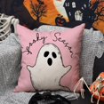 thumbnail image 2 of Halloween Pillow Covers 18x18 Ghost Halloween Pillow Covers Decorations Pink Halloween Pillows Decorative for Halloween Home Decor for Sofa 21, 2 of 6