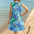 thumbnail image 6 of LYXSSBYX Plus Size Dresses for Curvy Women Women's Round Neck Sleeveless Gradient Tie Dyed Beach Dress, 6 of 9