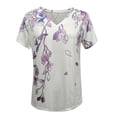 thumbnail image 4 of Camiseta de manga corta suelta con cuello en V y estampado informal a la moda para mujer Pompotops hkajfhjk464336, 4 of 5
