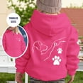 thumbnail image 2 of Tfken Hoodies For Toddler Girls Dog Print Hooded Sweatshirt Trendy Winter Long Sleeve Pink Tops Size3-14 Years, 2 of 4