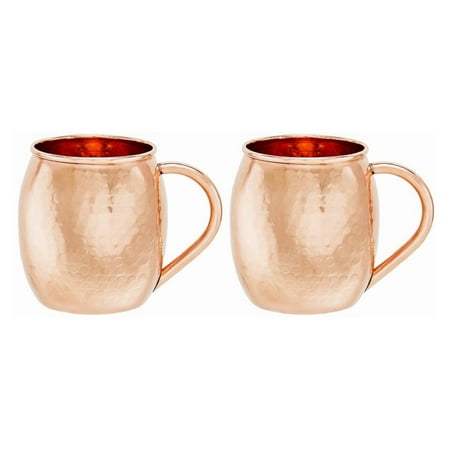 Solid Copper Hammered Moscow Mule Mugs, 16 Oz., Set of (Best Moscow Mule Variations)