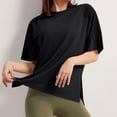 thumbnail image 2 of Ichuanyi Workout Tops for Women Short Sleeve Round Neck Summer Tops Athletic Shirts Pilates Exercise Clothes for Sports Yoga Fitness, 2 of 9