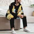 thumbnail image 7 of Naloa Bee Happy Sunflower Gnomes Men’s Pajamas Set - Long Sleeve Button Down Sleep Shirt and Pajama Bottoms Sleepwear Set-XX-Large, 7 of 7