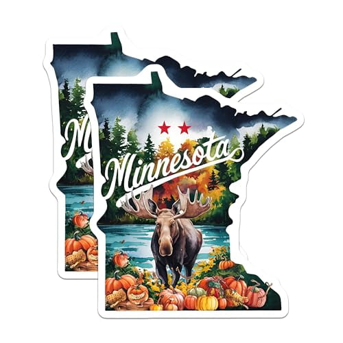(2 Pack) Minnesota Magnets - State Animal Magnets - Souvenir Magnets - Travel Magnets - 5" On Longest Side - for Cars, Fridges, Toolboxes - Made in USA - MAG6312