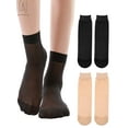 thumbnail image 6 of Gustave 10 Pairs Women Nylon Elastic Short Ankle High Sheer Stockings Silk Short Socks Lady's Hosiery, Black, 6 of 6