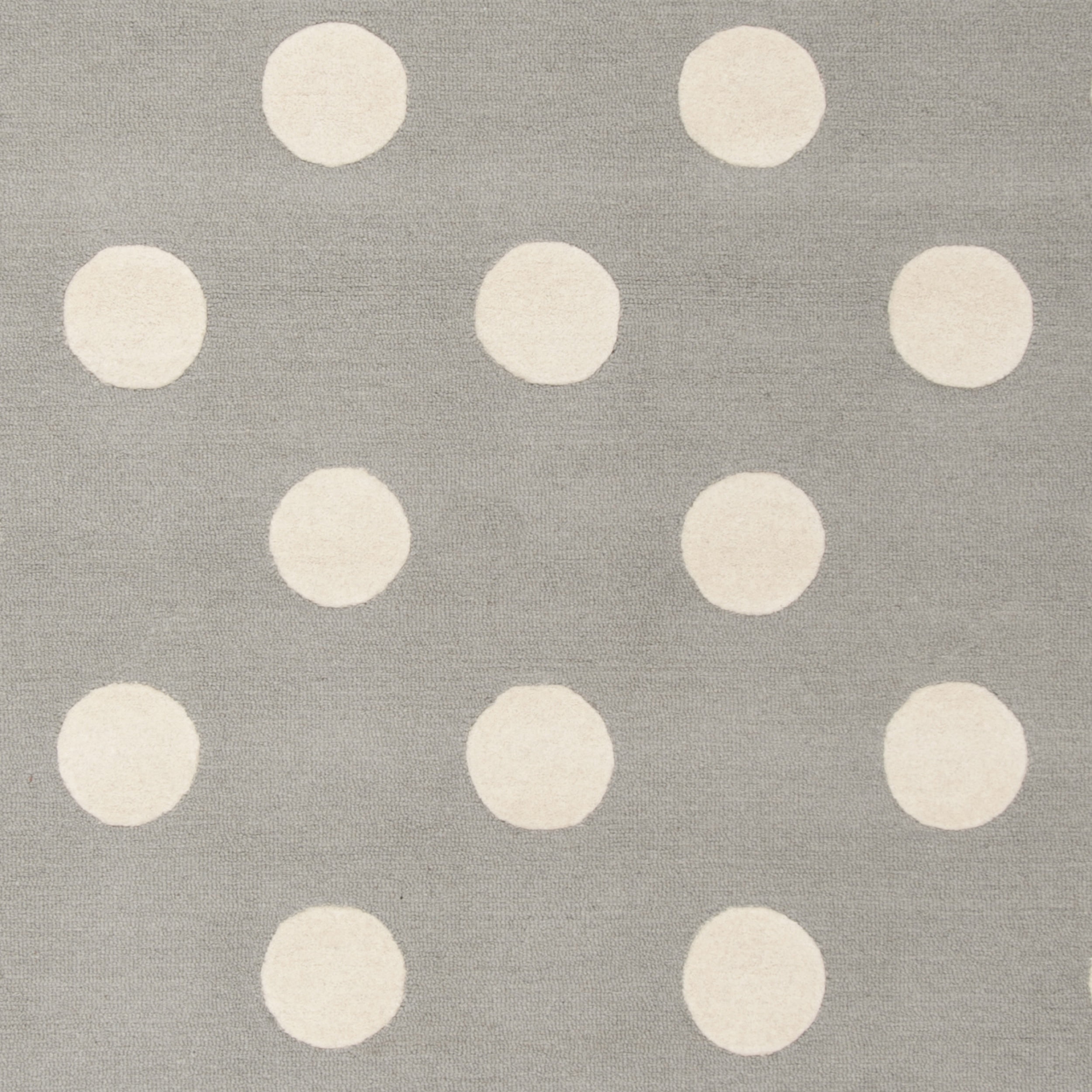 SAFAVIEH Kids Polka Dots Wool Area Rug, Grey/Ivory, 8' x 10'