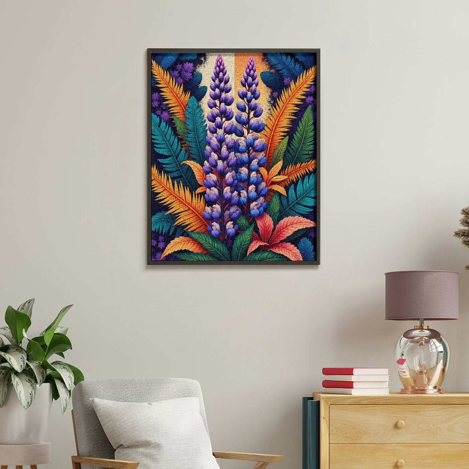Paint By Numbers Kit for Adults Beginner - Vibrant Floral Tropical Art Scene DIY Canvas Painting Kits for Adults, Frameless Paint By Number for Adults for Home Wall Decor 16x20 Inch