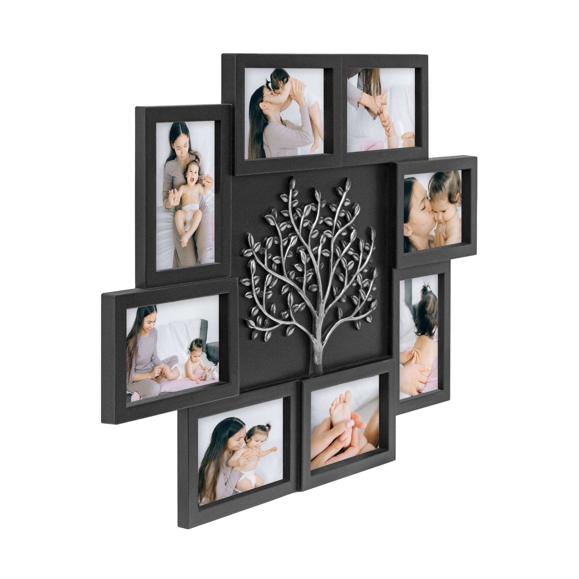 8-Opening Black Collage Photo Frame - Versatile Wall Display for Home, Family, and Friends (4x6)