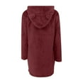 thumbnail image 4 of yardsong Long Sleeve Nightgowns for Women Women's Fleece Hooded Nightgown Long Sleeve Flannel Night Dress Fuzzy Sleepwear Pajama with Pockets Red,XXL, 4 of 9