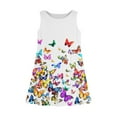 thumbnail image 4 of YOUYEDIAN Girls' Dresses 2025 Summer Casual Sleeveless Sundresses Butterfly Printed Light Purple Crewneck Dress Flowy Midi Dress,Light Purple 11-12 Years, 4 of 6
